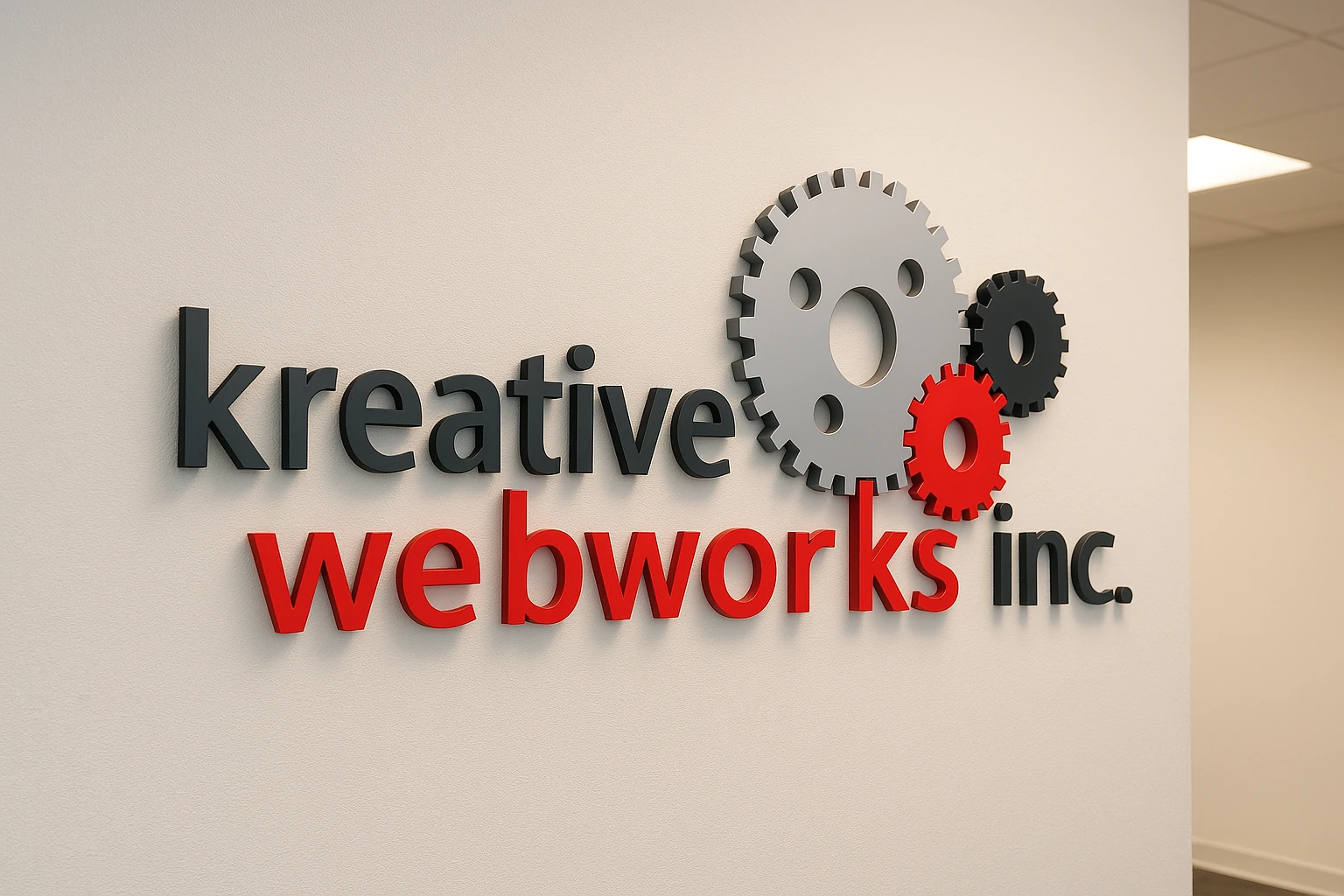 Kreative Webworks Logo On Office Wall