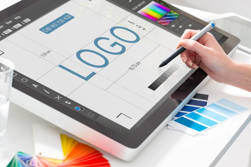 branding expert working on a logo design 
