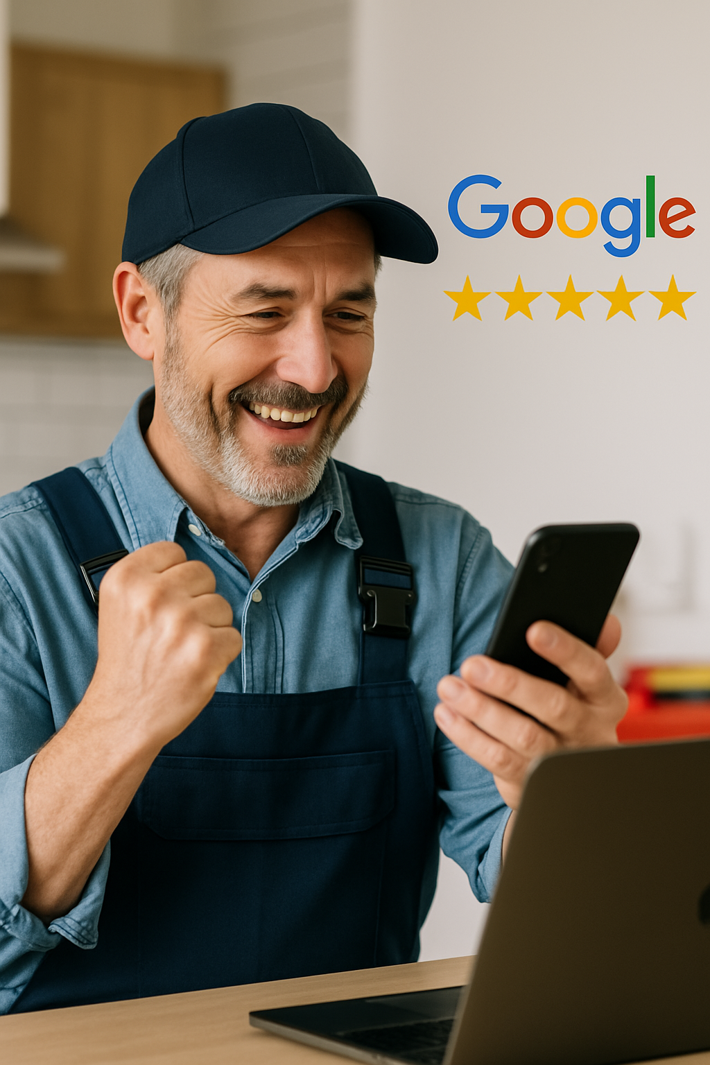 Happy Home Service Owner with 5 star reviews