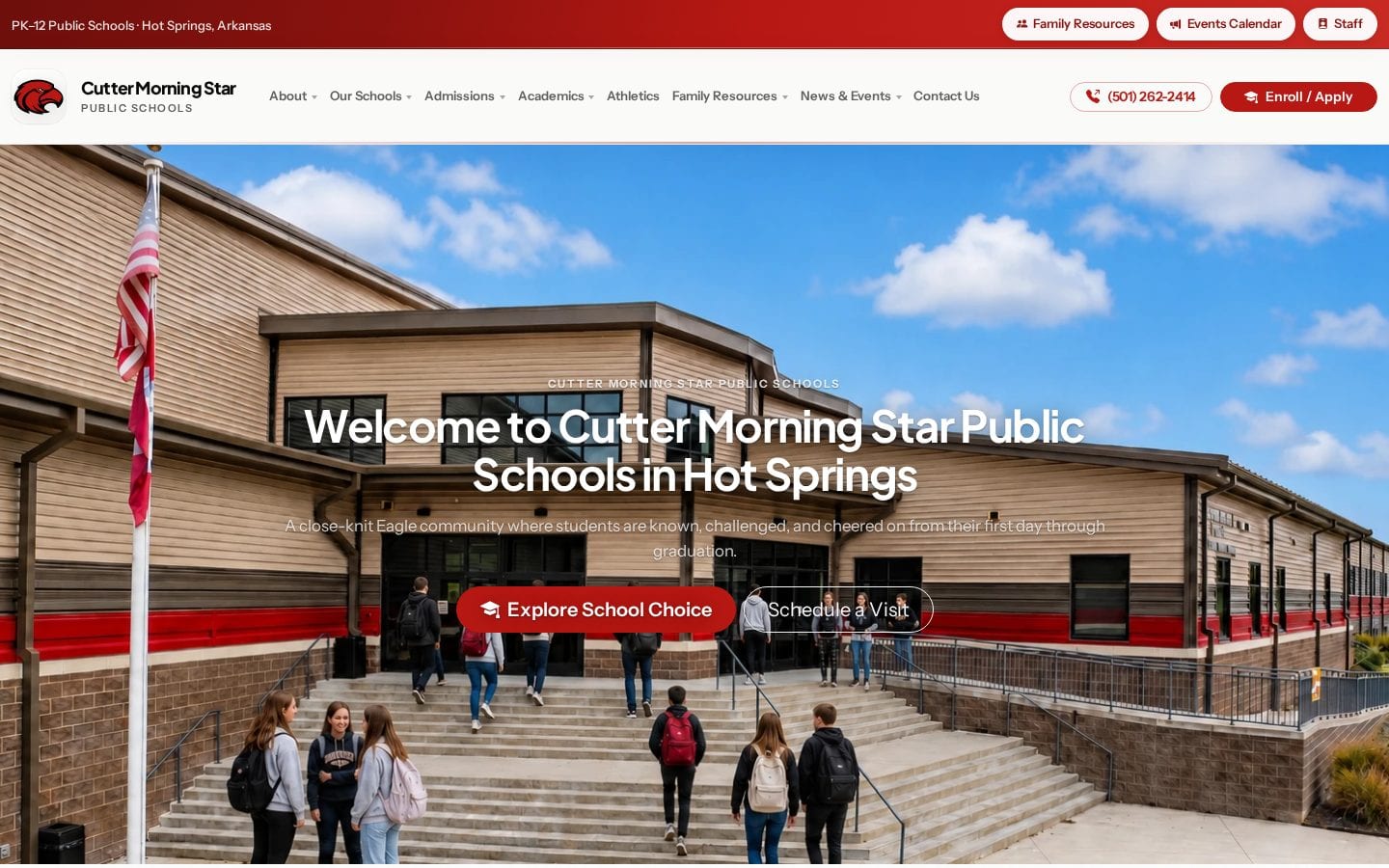Homepage screenshot of Cutter Morning Star