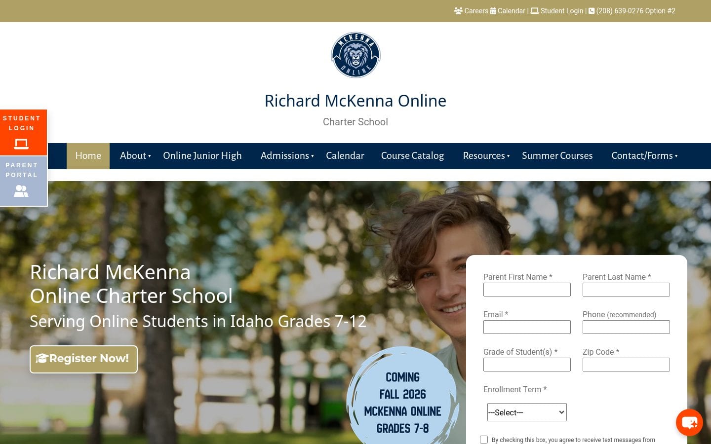 Homepage screenshot of Richard McKenna Online
