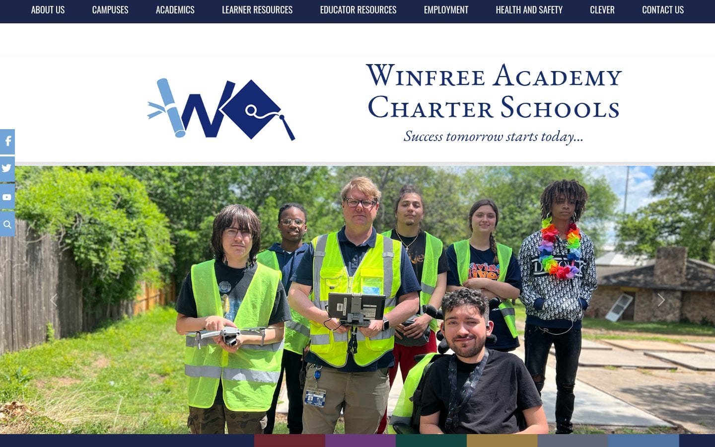 Homepage screenshot of Winfree Academy