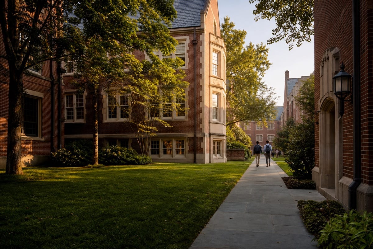 Private school campus walkway