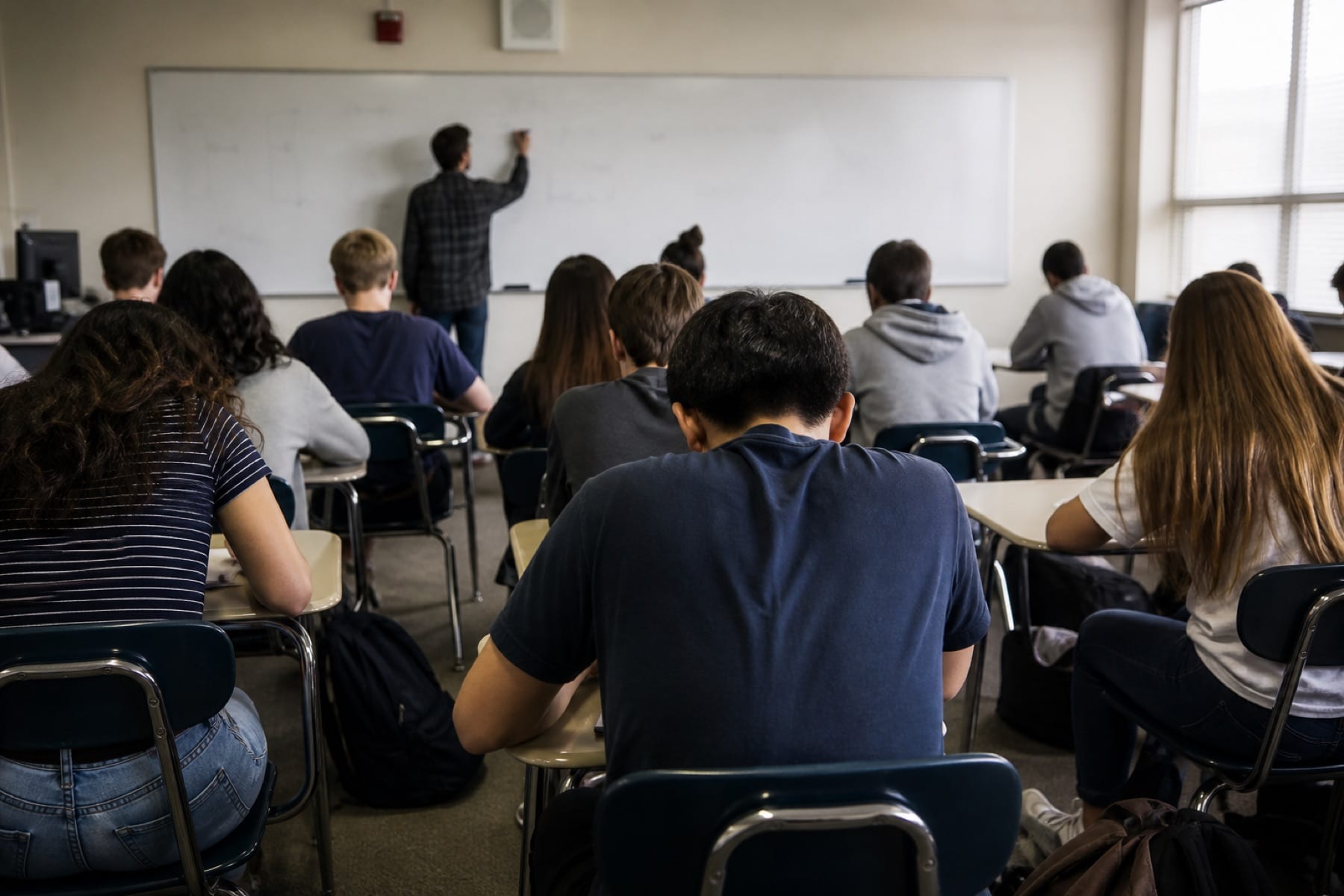 Students in a classroom during a lesson